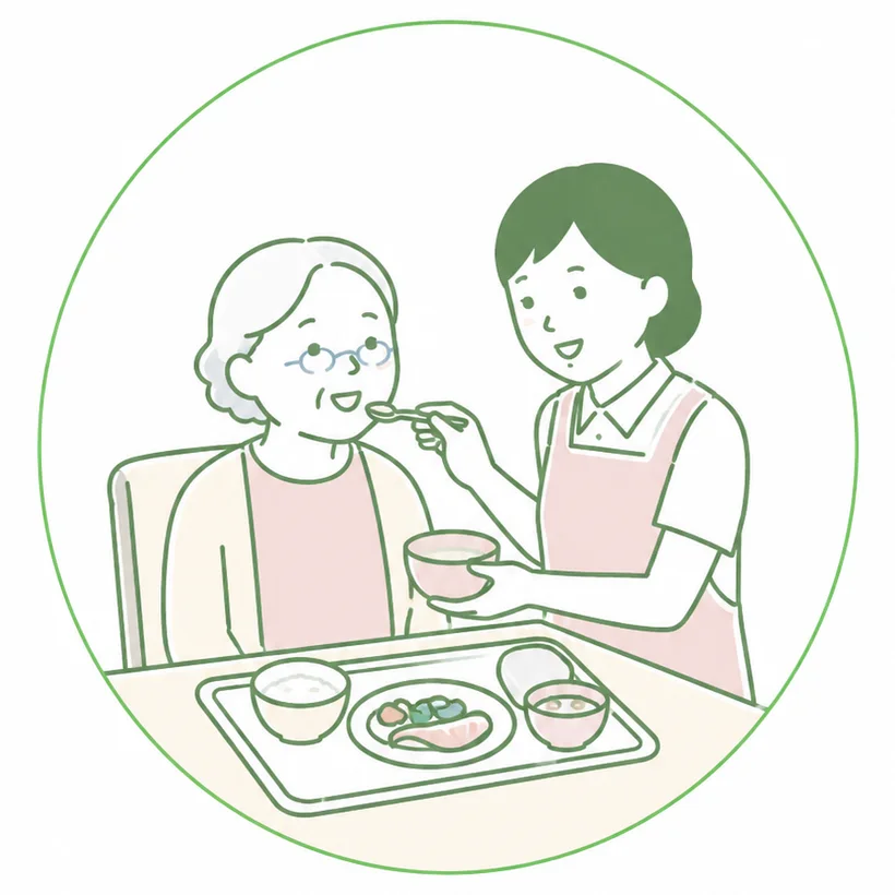 食事介助を表すイラスト