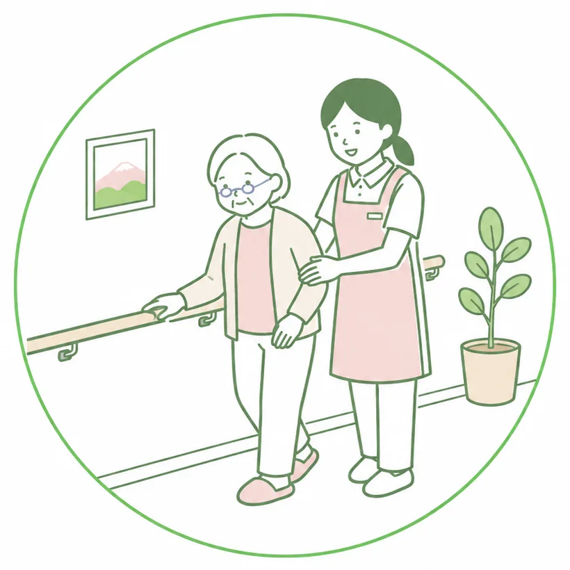 移動・歩行介助を表すイラスト